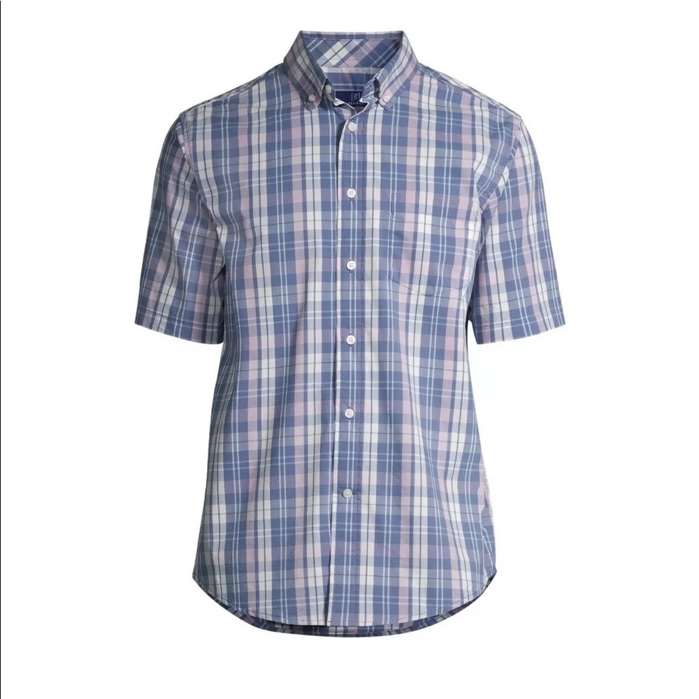 George Button Down Short Sleeve Shirt Large New